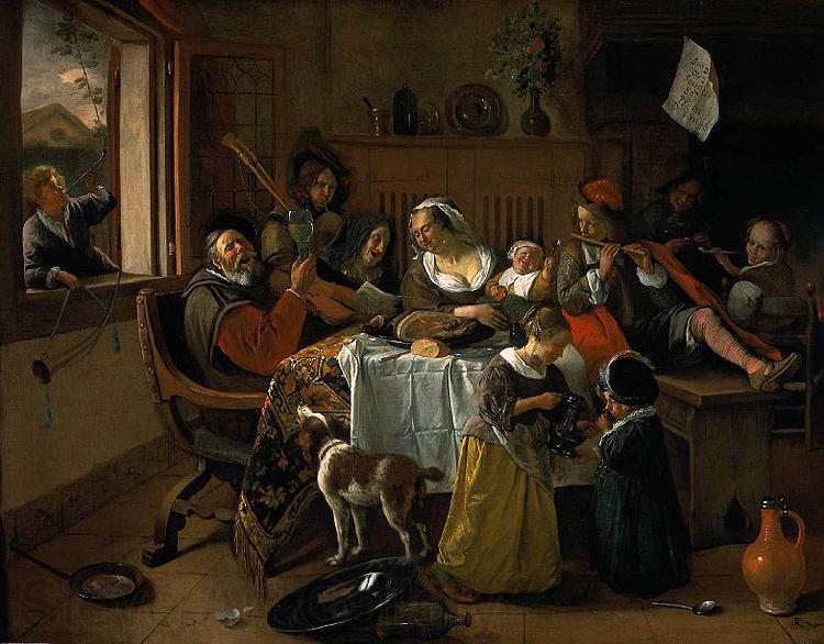 Jan Steen The merry family Norge oil painting art